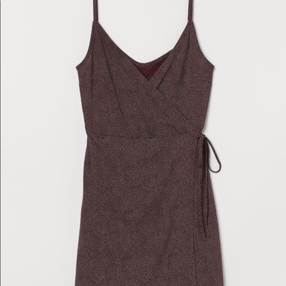 H&M Wrap Dress Burgundy/ Small Spots
